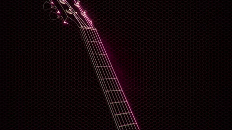 Guitarra-Eléctrica-En-El-Holograma-Con-Luces-Brillantes